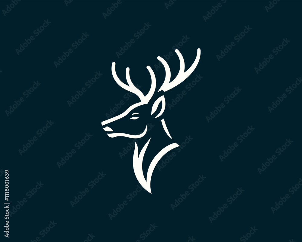 Obraz premium deer head vector