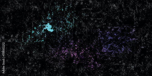 Dark hexagon abstract technology background with blue and pink colored bright flashes under hexagon.