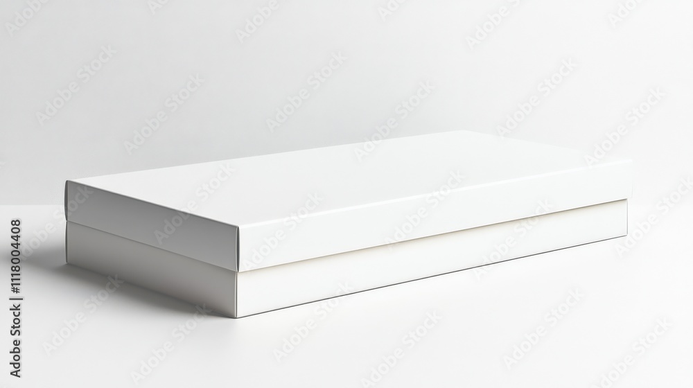 Sleek White Gift Box on Minimalist Surface Sleek White Gift Box on Minimalist Surface