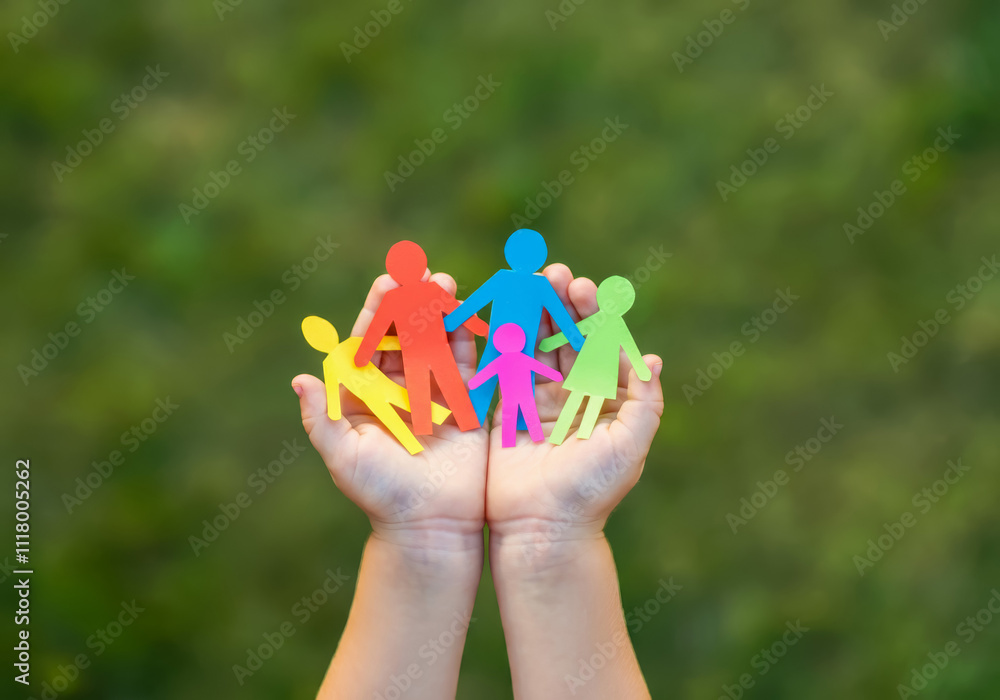 Hands with Paper People in a Circle Highlighting Teamwork, Social Protection, and Peaceful Community Living Hands with Paper People in a Circle Highlighting Teamwork, Social Protection, and Peaceful Community Living