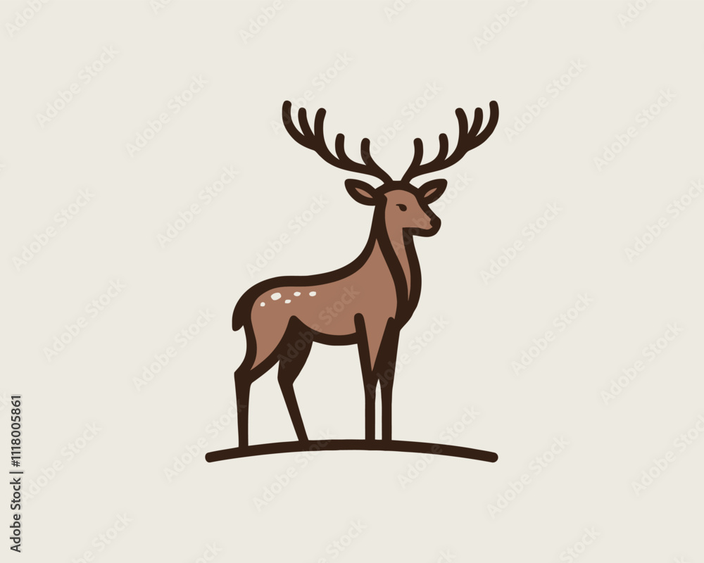 Obraz premium deer silhouette vector illustration