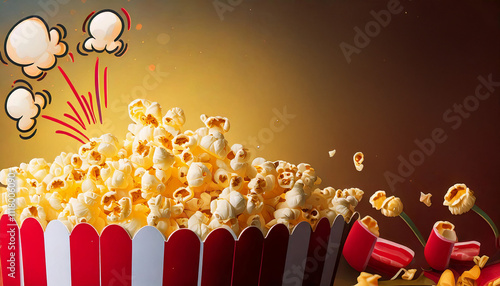 Popcorn delectable snack perfect for any occasion. With its blend of sweet and savory flavors, this classic treat evokes the nostalgic photo