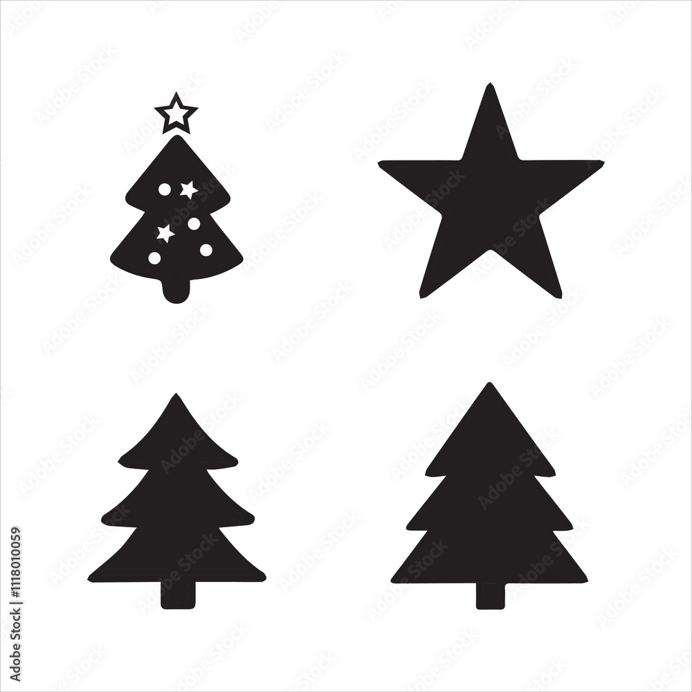 Christmas vector flat illustration set Christmas vector flat illustration set