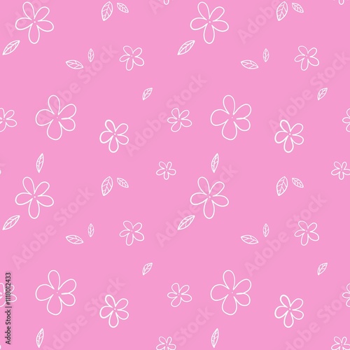 pink daisy pattern. Flower power pattern. seamless pattern.