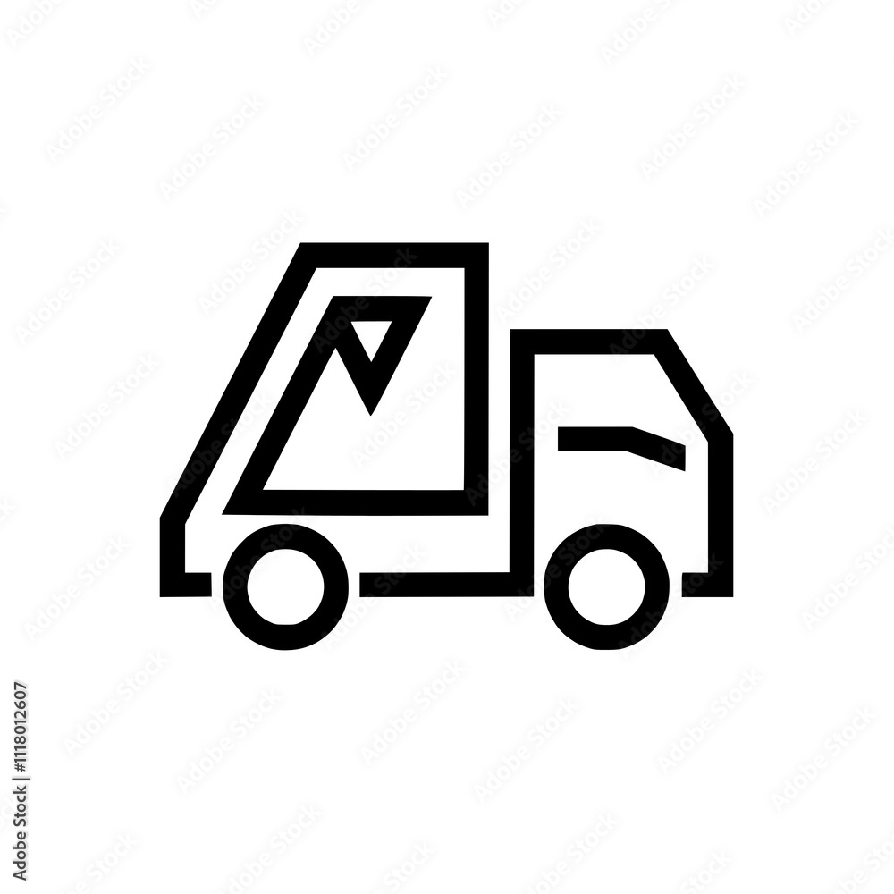 Fast shipping delivery truck outline icon Fast shipping delivery truck outline icon