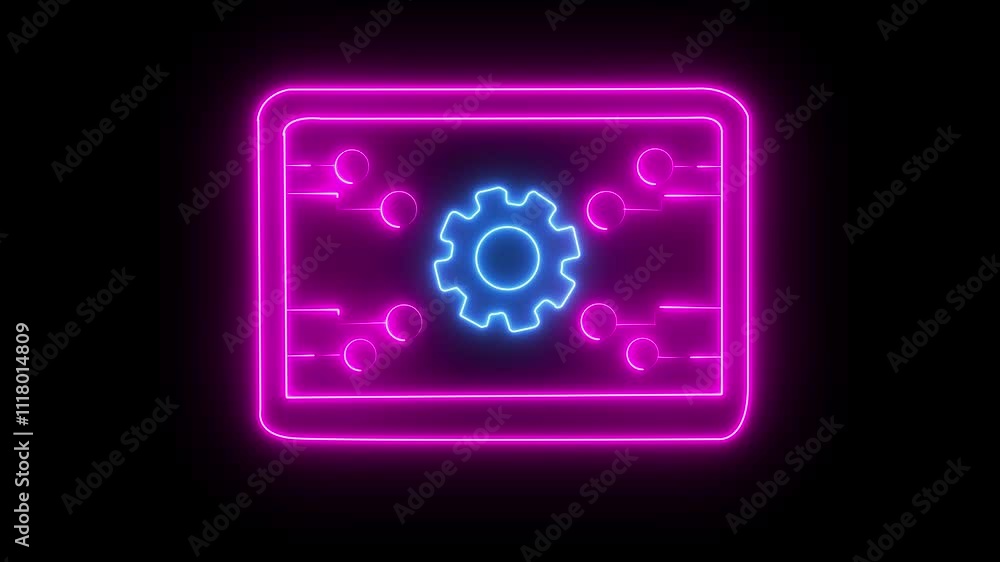 Operation management involving business process, success cooperation teamwork concept. Glowing neon API icon isolated on black background. HD Video motion graphic animation Operation management involving business process, success cooperation teamwork concept. Glowing neon API icon isolated on black background. HD Video motion graphic animation