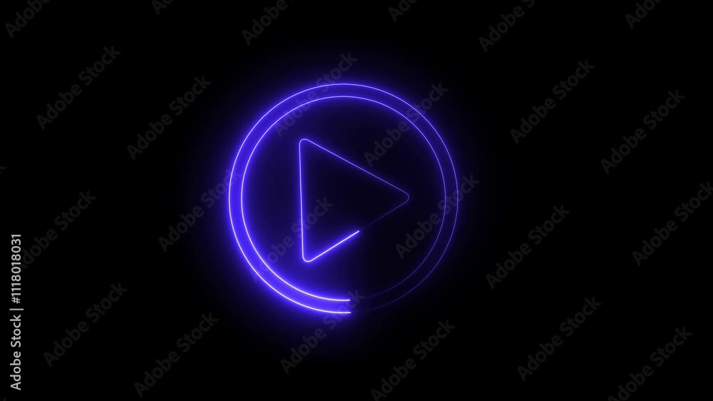 neon play button icon Video, audio neon play button icon animation. glowing play button animation neon play button icon Video, audio neon play button icon animation. glowing play button animation
