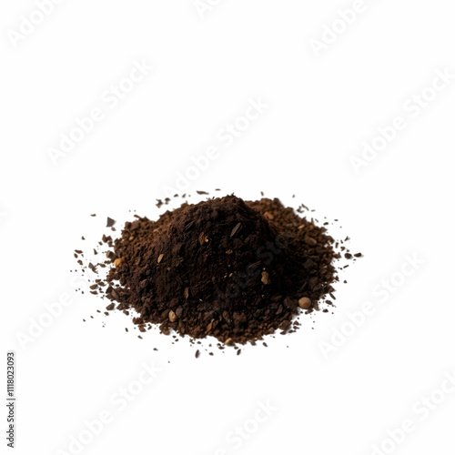 Pile of soil isolated on the white background