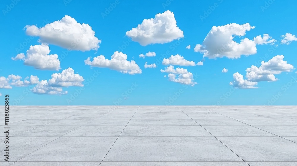 Illustration of a Stone Floor with a Cloudy Sky in the Background. Illustration of a Stone Floor with a Cloudy Sky in the Background.