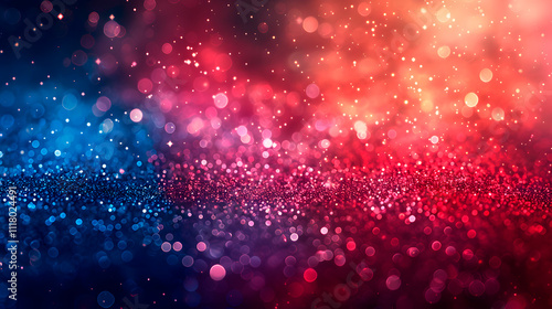 Colorful abstract bokeh background with vibrant red and blue light effects