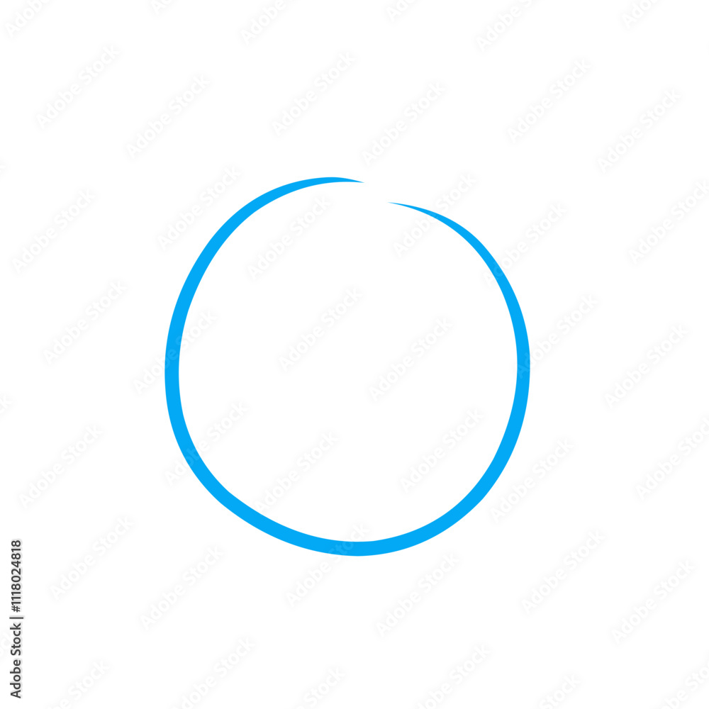 Hand Drawn Blue Circle 