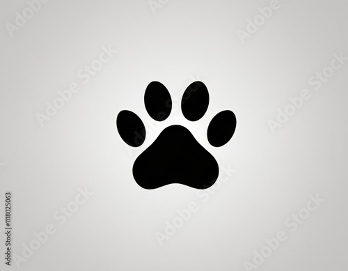 A sleek logo depicting a paw print, highlighting care and protection. Ai generated images photo