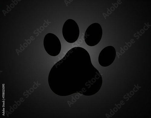 A sleek logo depicting a paw print, highlighting care and protection. Ai generated images photo