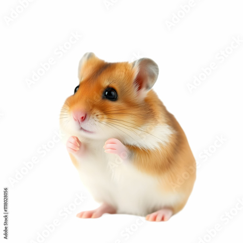 Small domestic hamster isolated on the blank background