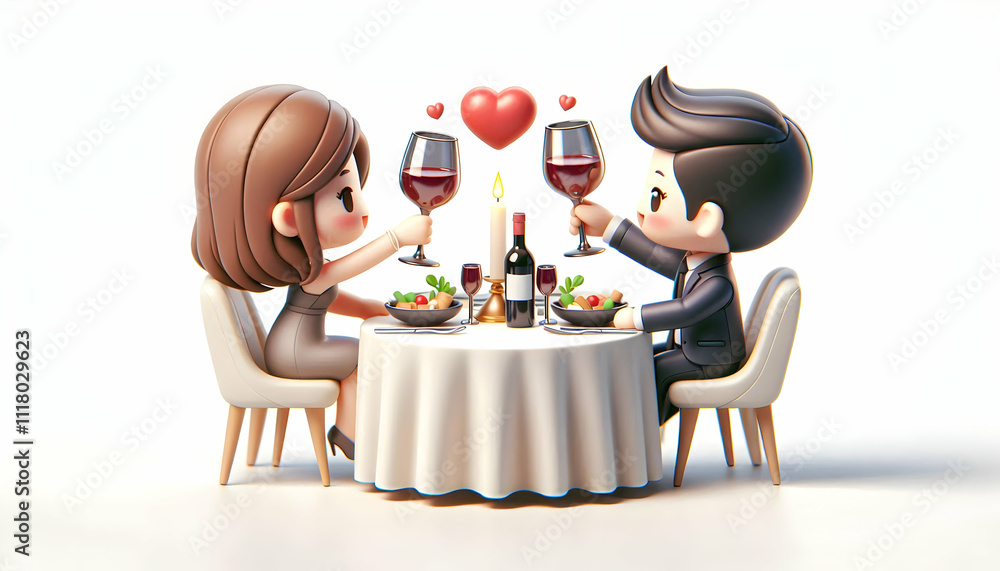 3D Couples toasting with wine glasses at romantic dinner copy space below. concept as Romantic couples toasting with wine glasses during an elegant dinner symbolizing love and sophistication in a inti 3D Couples toasting with wine glasses at romantic dinner copy space below. concept as Romantic couples toasting with wine glasses during an elegant dinner symbolizing love and sophistication in a inti