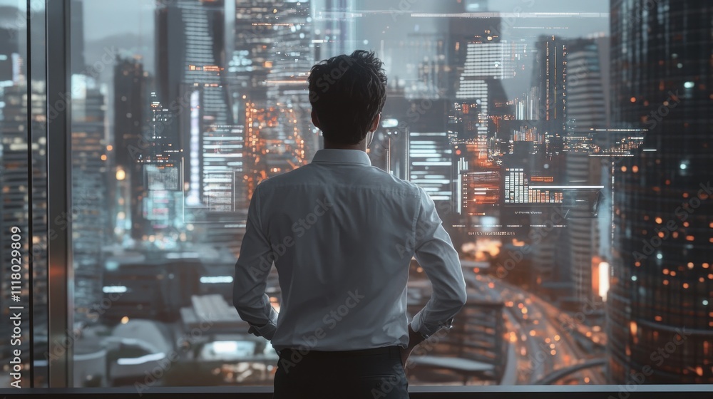 Futuristic Cityscape: A Businessman's Vision Futuristic Cityscape: A Businessman's Vision