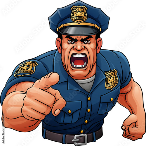 Policeman Angry Police Man ...