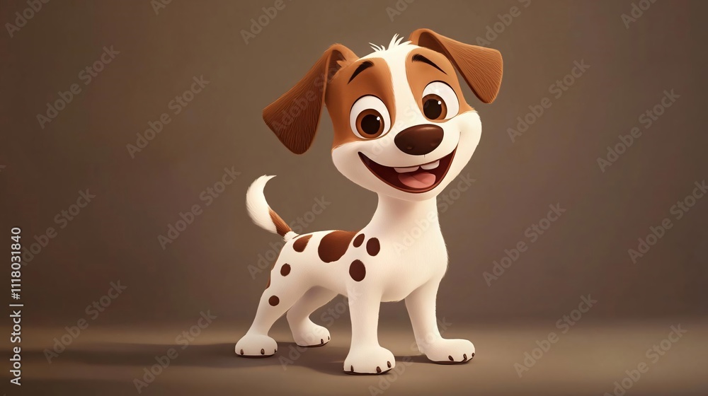 Adorable Cartoon Puppy Happy Dog 3D Render Pet Illustration Adorable Cartoon Puppy Happy Dog 3D Render Pet Illustration