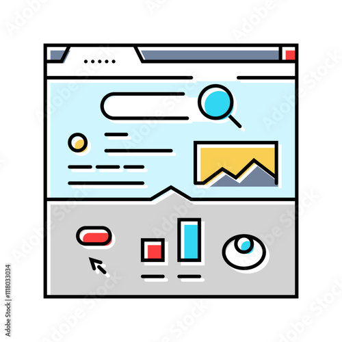 ctr click through rate seo color icon vector. ctr click through rate seo sign. isolated symbol illustration
