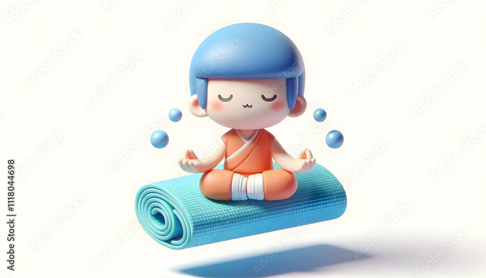 3D Floating yoga mat and meditation cushion concept as A minimalist vector of a yoga mat and meditation cushion floating effortlessly on a white background representing mindfulness and physical wellne 3D Floating yoga mat and meditation cushion concept as A minimalist vector of a yoga mat and meditation cushion floating effortlessly on a white background representing mindfulness and physical wellne