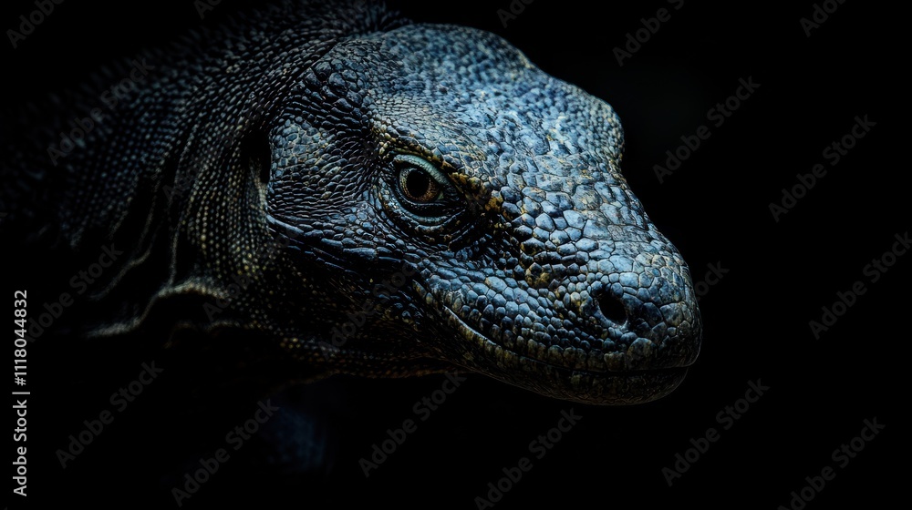komodo dragon on a dark background komodo dragon on a dark background