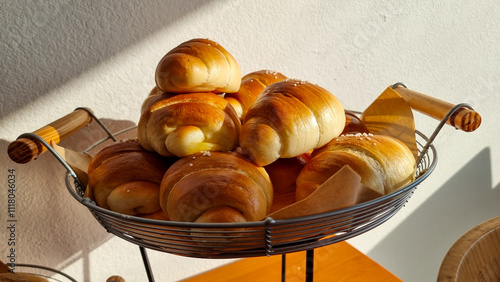 There is a pile of delicious salt bread