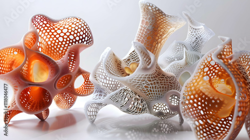 Biomimetic Sculptures Inspired by Organic Natural Patterns..