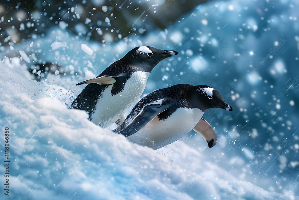 Fototapeta premium penguin in snow