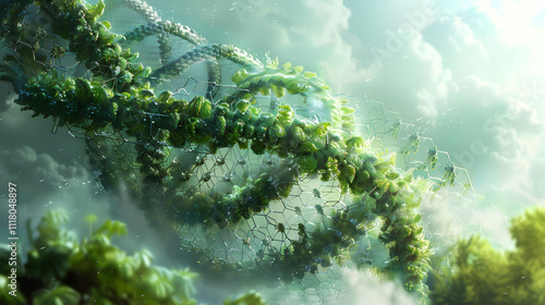 Futuristic DNA with Nature Integration