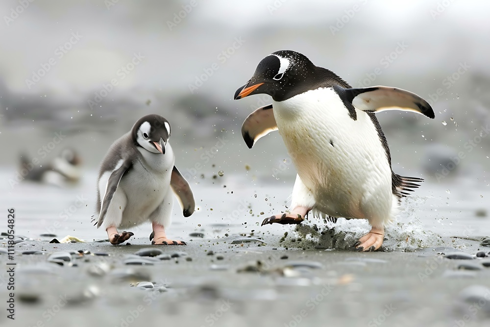 Obraz premium penguin on the rocks