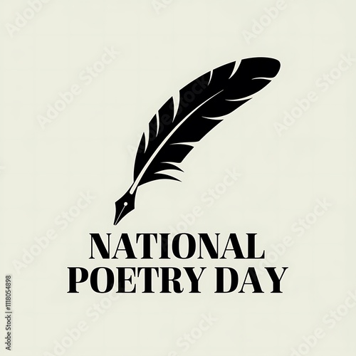 Quill Pen Design for National Poetry Day Celebration photo