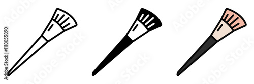 Foundation Brush icon is a makeup brush with dense bristles, used to apply liquid or cream foundation evenly for a flawless finish.