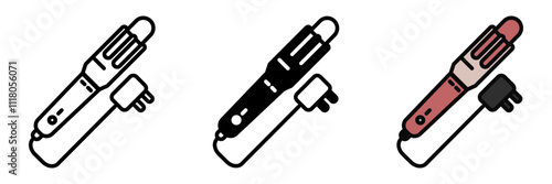 Hair Curler icon is a heated tool with a cylindrical barrel, used to create curls or waves, adding volume and texture to hair.