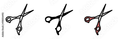 Scissors icons are sharp, handheld cutting tools with two blades, used in haircuts, grooming, or trimming various materials precisely.