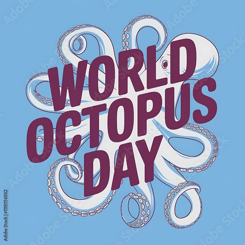 World Octopus Day Celebrated With An Octopus Illustration photo