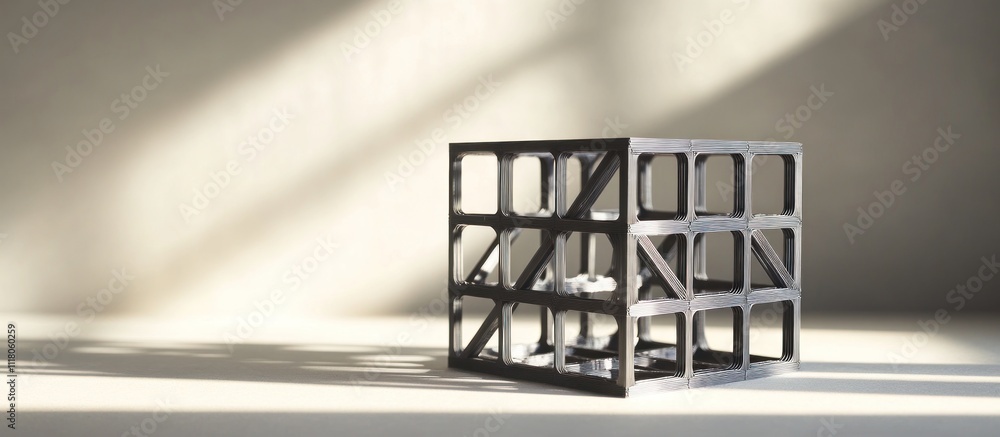 Abstract cube sculpture in sunlight. Abstract cube sculpture in sunlight.