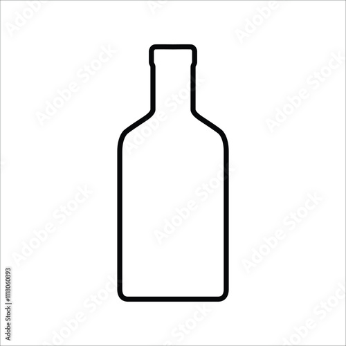 Minimalist Beer Bottle Icon - Flat Design Vector for Bar, Brewery, and Alcohol Branding