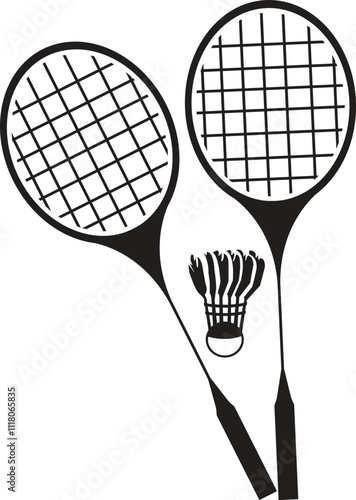 Batminton vector art icon or racket bat symbols 