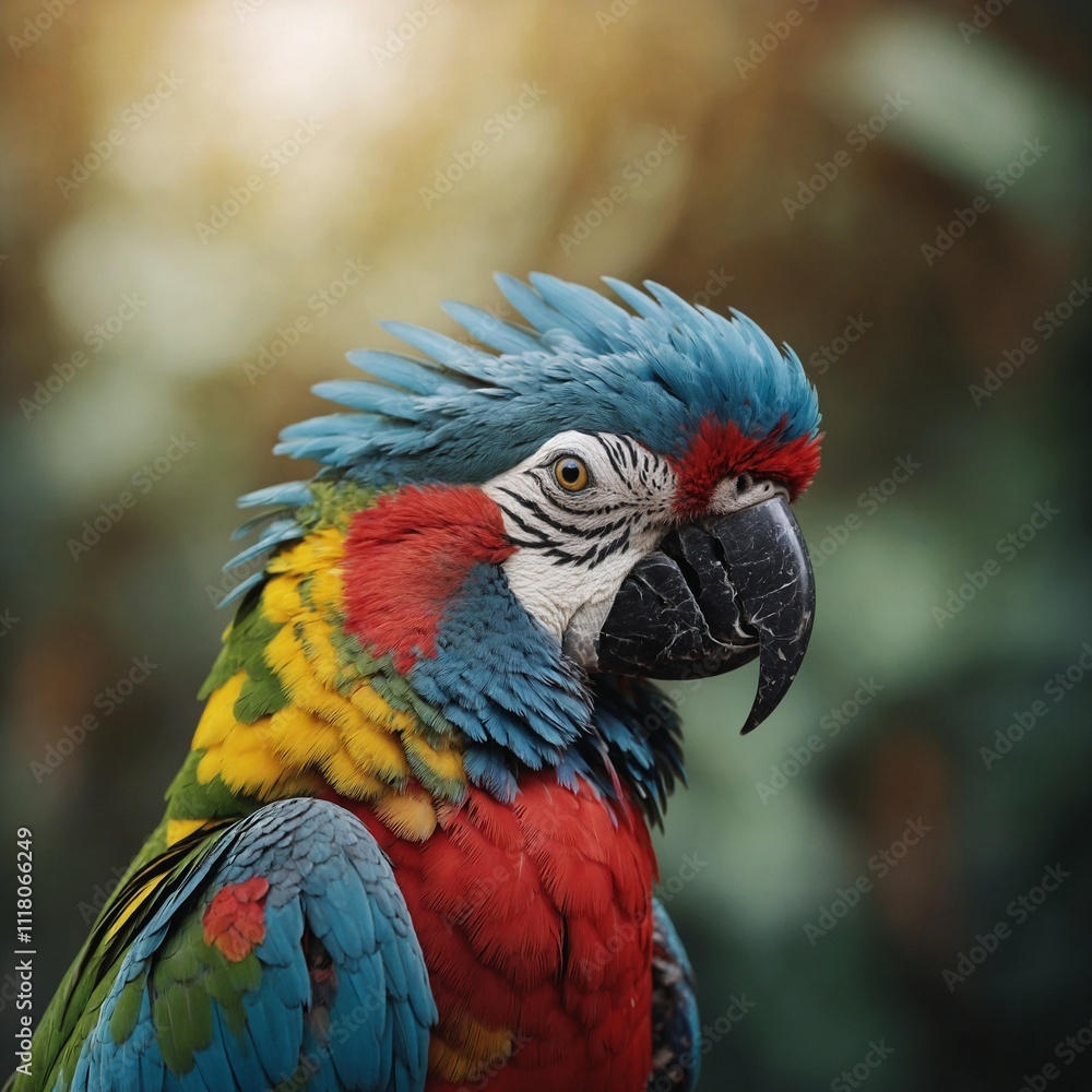A parrot with colorful plumage A parrot with colorful plumage