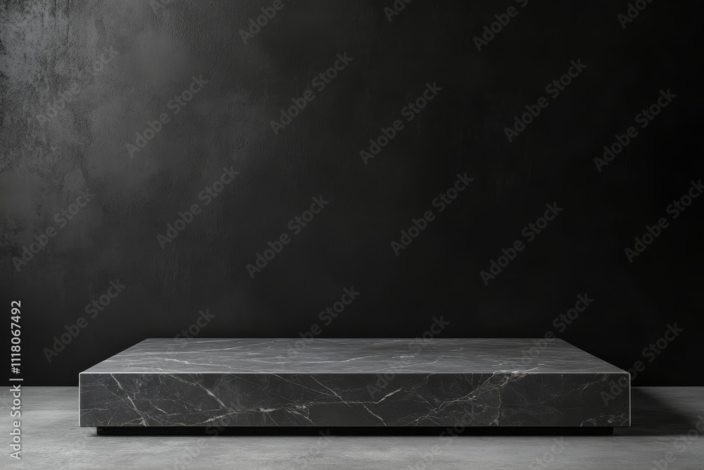 3d product display on dark concrete surface in minimalist studio with black wall backdrop 3d product display on dark concrete surface in minimalist studio with black wall backdrop