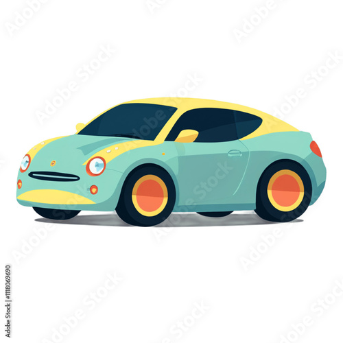 Minimal car cartoon Transparent Background