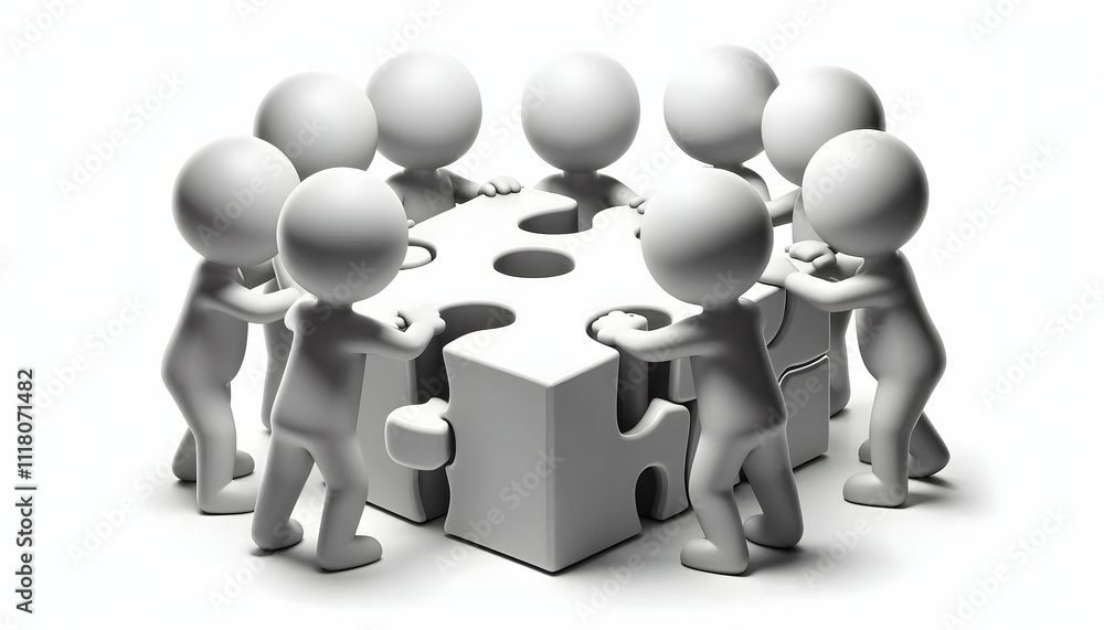 3D Monochrome team silhouettes solving puzzle isolated on white background concept as Monochrome team silhouettes solving a puzzle representing unity and collective effort in team building puzzle solv 3D Monochrome team silhouettes solving puzzle isolated on white background concept as Monochrome team silhouettes solving a puzzle representing unity and collective effort in team building puzzle solv
