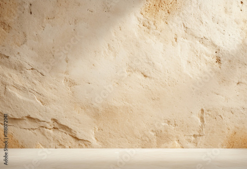 Wall with a textured surface. Perfect for showcasing items, minimalist and modern.