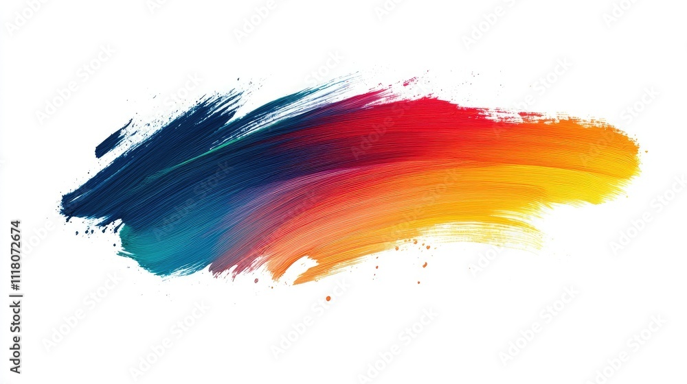 Vibrant gradient brush stroke with rich colors blending seamlessly, isolated on a white background Vibrant gradient brush stroke with rich colors blending seamlessly, isolated on a white background