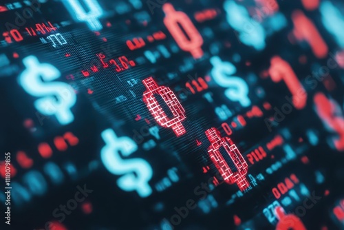 Close-up of currency symbols swirling in a vortex of fluctuating market data, dynamic forex concept, Forex currency fluctuations