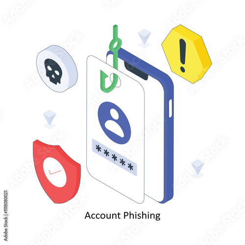 Account Phishing isometric Colored illustration. EPS File stock illustration
