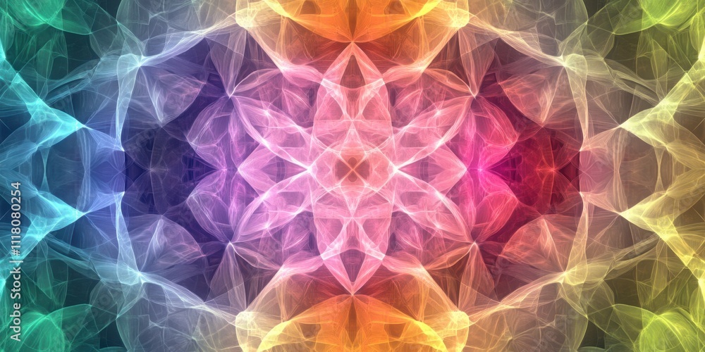 Abstract Kaleidoscope of Rainbow Hues: A Symmetrical Digital Art Piece Featuring Vivid Colors and Intricate Patterns Abstract Kaleidoscope of Rainbow Hues: A Symmetrical Digital Art Piece Featuring Vivid Colors and Intricate Patterns