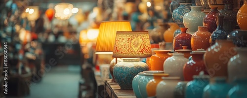 A vibrant flea market with vintage finds, a treasure trove in the city photo