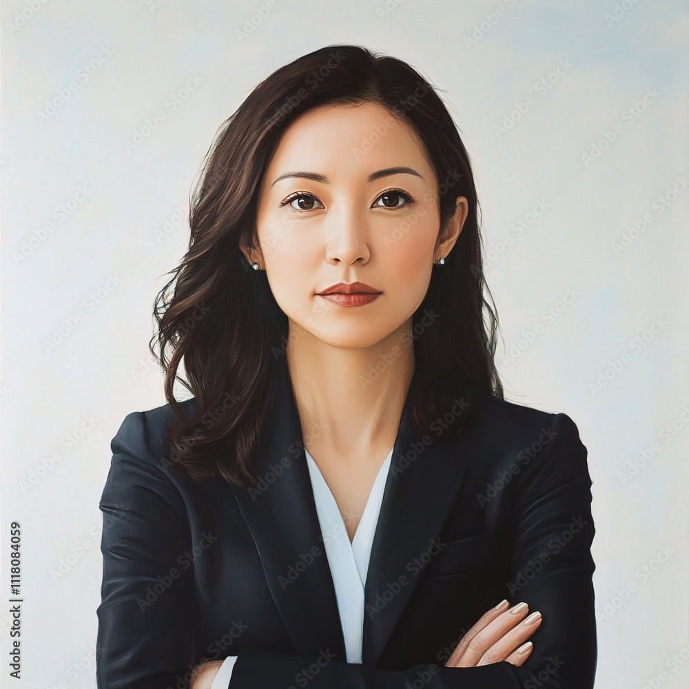 Professional Asian Businesswoman Portrait with White Background Professional Asian Businesswoman Portrait with White Background