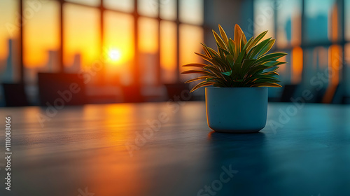 Bokeh Business Meeting concept as Business meeting with blurred bokeh lights in the background soft abstract elements capturing the stress and anxiety of Blue Monday for magazine advertisement with co